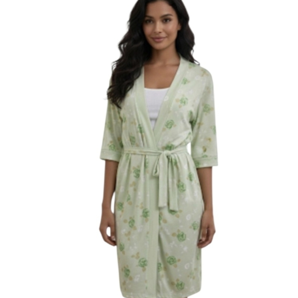 Sinderella Robe Vintage Sheer Lightweight Tie Front Intimate Gown Large